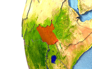 Image showing South Sudan in red