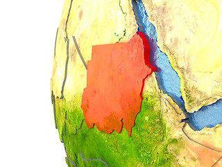 Image showing Sudan in red