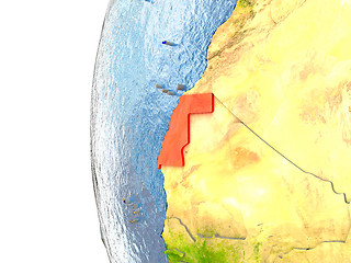 Image showing Western Sahara in red