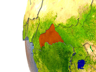 Image showing Central Africa in red