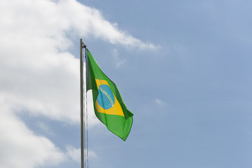 Image showing National flag of Brazil on a flagpole