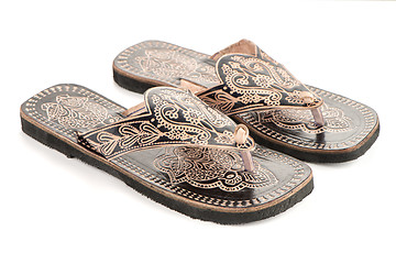 Image showing Leather women sandals