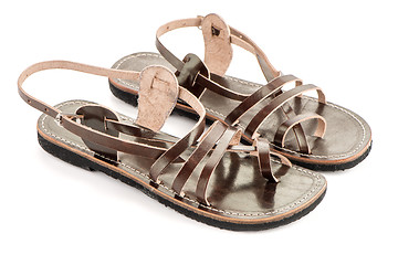 Image showing Leather women sandals