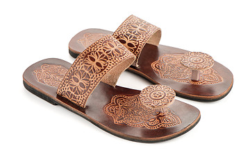 Image showing Leather women sandals