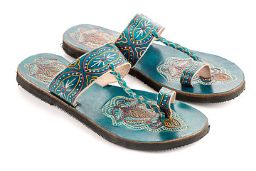 Image showing Leather women sandals