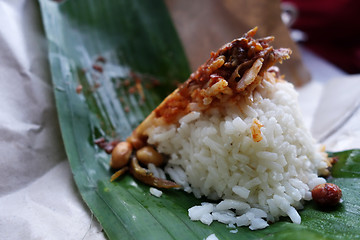 Image showing Traditional food in Malaysia named nasi lemak