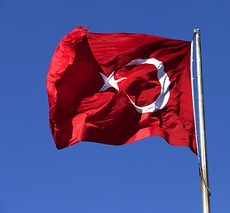 Image showing Turkish flag waving