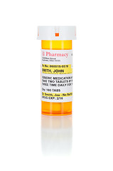 Image showing One Non-Proprietary Medicine Prescription Bottle Isolated on Whi