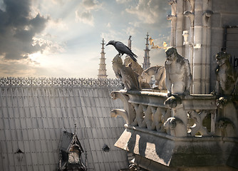 Image showing Chimeras on Notre Dame