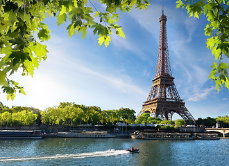 Image showing Seine and Eiffel Tower
