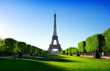 Image showing Eiffel Tower and Champ de Mars