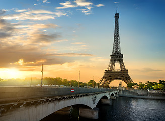 Image showing Jena bridge and Eiffel Tower