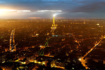 Image showing Eiffel tower aerial view