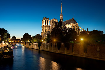 Image showing Notre Dame in evening
