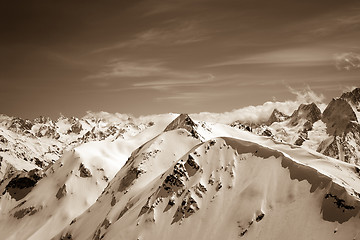 Image showing Winter mountains in snow