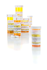 Image showing Non-Proprietary Medicine Prescription Bottles and Pills Isolated