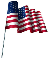 Image showing American Flag Waving Wind