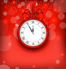 Image showing New Year Midnight Background with Clock