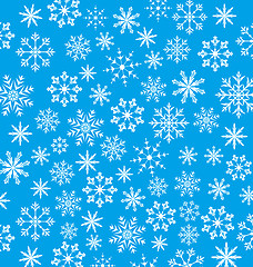 Image showing New Year blue wallpaper, snowflakes texture