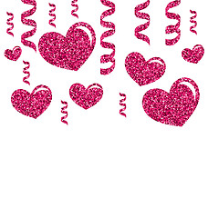 Image showing Greeting Card with Bright Hearts for Valentines Day