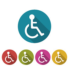 Image showing Colorful Pictogram of Disabled in Wheelchai