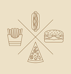 Image showing Illustration Design elements for Logo of Fast Food