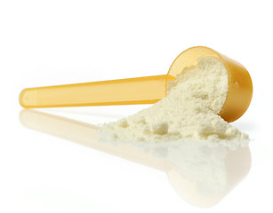 Image showing powdered milk in plastic spoon