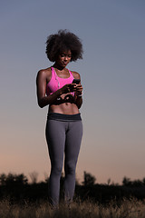 Image showing young african american woman in nature