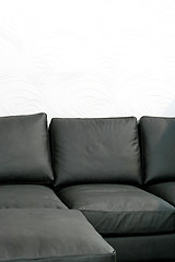 Image showing Soft black sofa