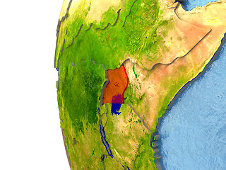 Image showing Uganda in red