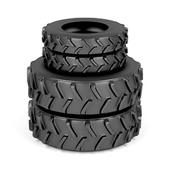 Image showing Front and rear tractor tires