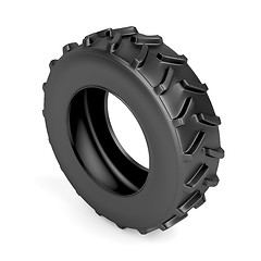 Image showing Tractor tire on white