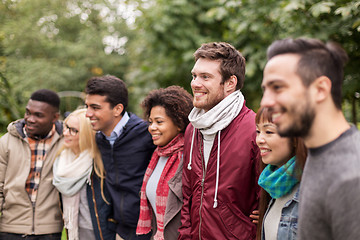 Image showing group of happy international friends outdoors