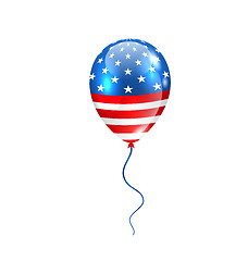 Image showing Flying Balloon in American Flag Colors