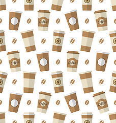 Image showing Seamless Pattern with Disposable Coffee Cups