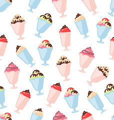 Image showing Seamless Pattern with Colorful Ice Creams