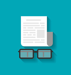 Image showing Paper Business Document and Eyeglasses