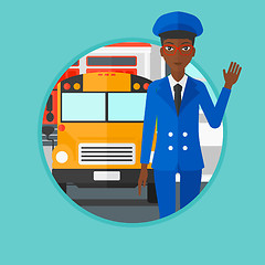 Image showing School bus driver vector illustration.