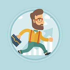 Image showing Businessman running to success vector illustration