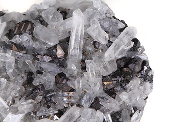 Image showing white rock-crystal with galenite