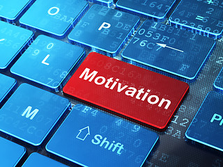Image showing Business concept: Motivation on computer keyboard background