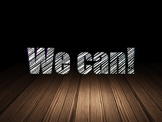 Image showing Business concept: We can! in grunge dark room