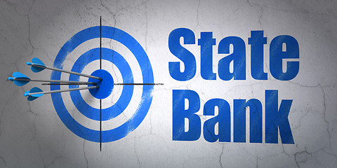 Image showing Currency concept: target and State Bank on wall background