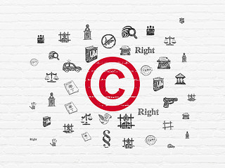 Image showing Law concept: Copyright on wall background