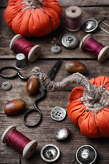 Image showing Crafts with sewing pumpkins