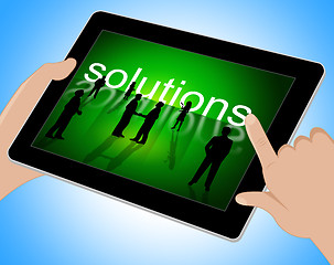 Image showing Solutions Tablet Represents Web Tablets And Technology