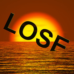 Image showing Lose Word Sinking Representing Defeat And Loss