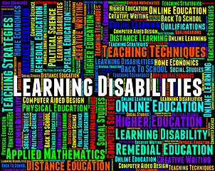 Image showing Learning Disabilities Words Shows Special Needs And Educated