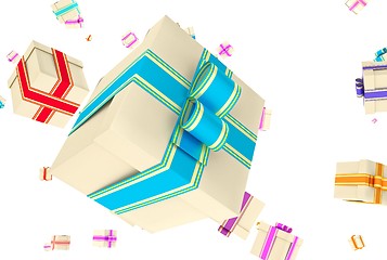 Image showing background with falling presents