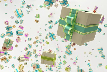 Image showing background with falling presents